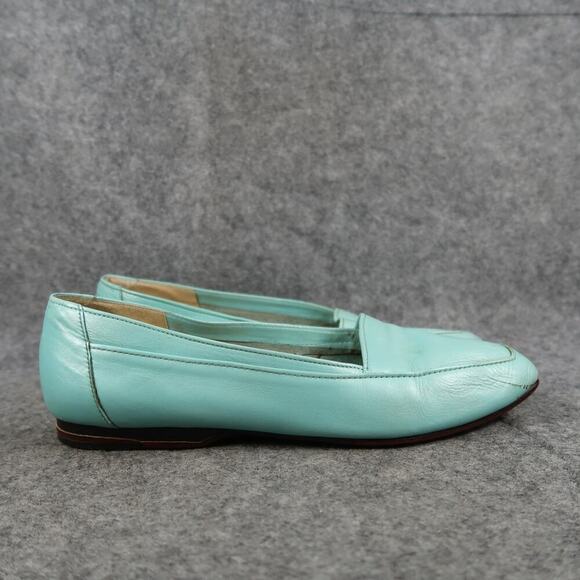 Enzo Angiolini Shoes Womens 8 Loafers Slip On Leather Blue Retro Classic Vintage - Picture 1 of 13